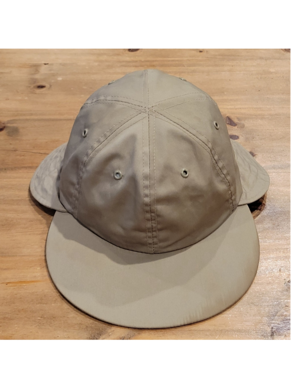 Vintage Columbia Fishing Hat Beige Brown Size L Wide Brim Neck Flap Sun Outdoor